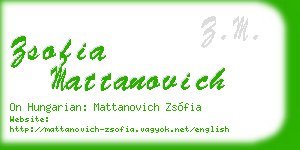 zsofia mattanovich business card