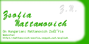 zsofia mattanovich business card